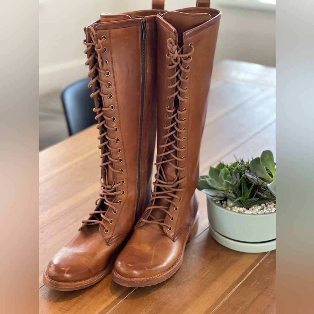 Frye Veronica Combat Tall boots.